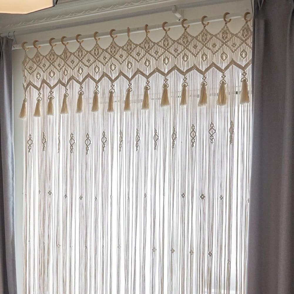 Rideau macramé grand et large