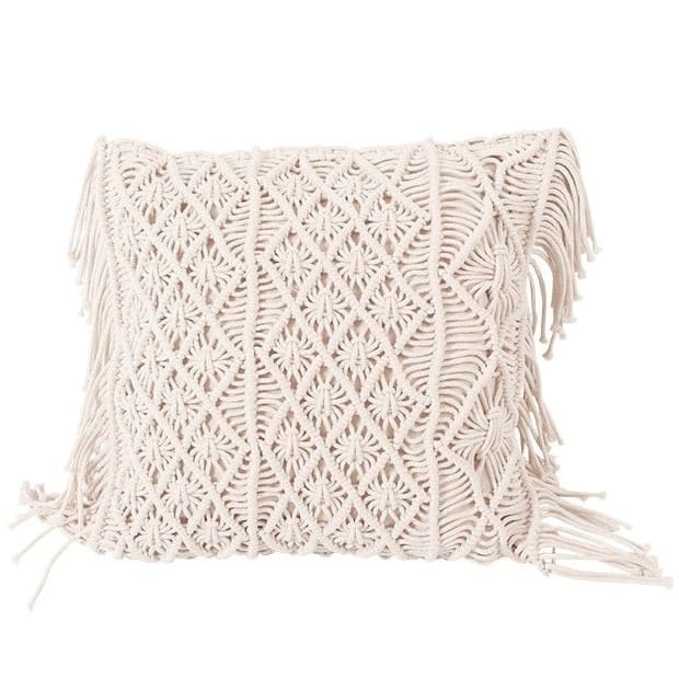 Coussin bohème ethnique macramé
