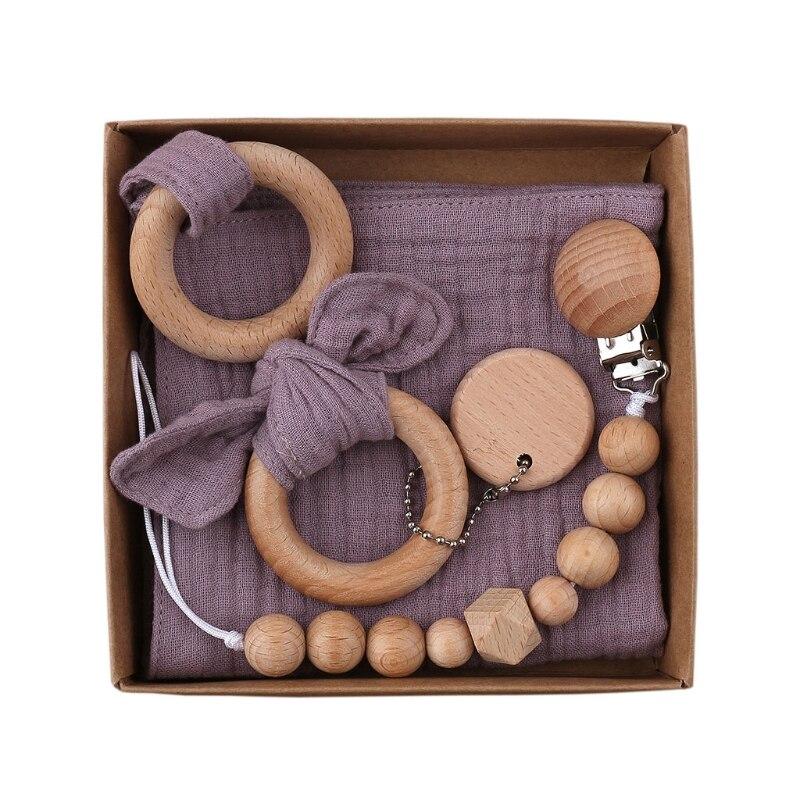 Kit attache tétine macramé violet