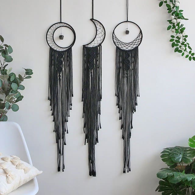 Lot de 3 attrapes rêves macramé