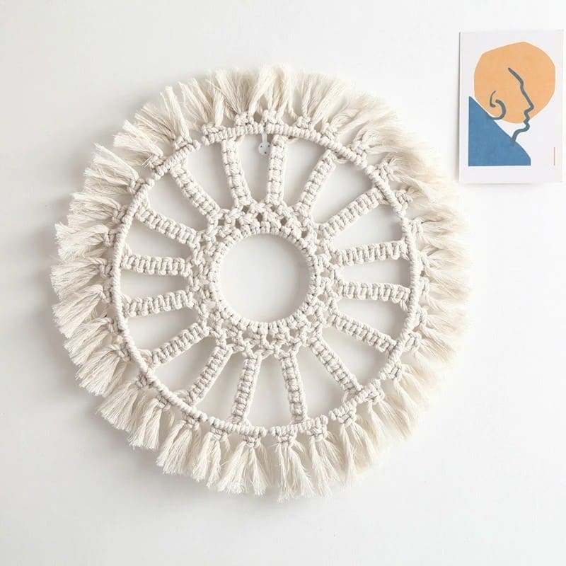 Macramé cadre miroir