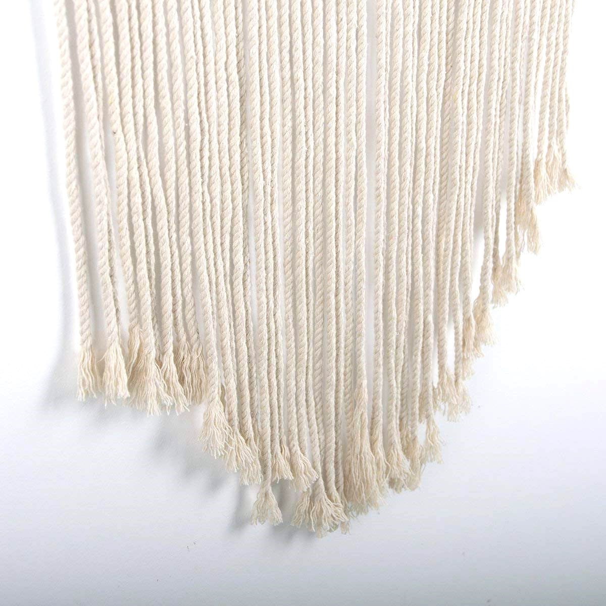 Macramé blanc bohème frange longue