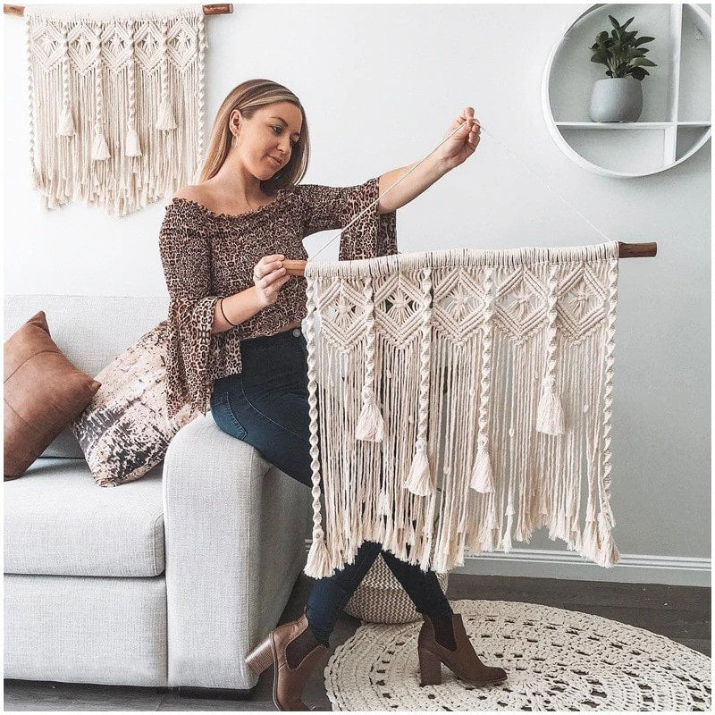 Macramé mural chambre