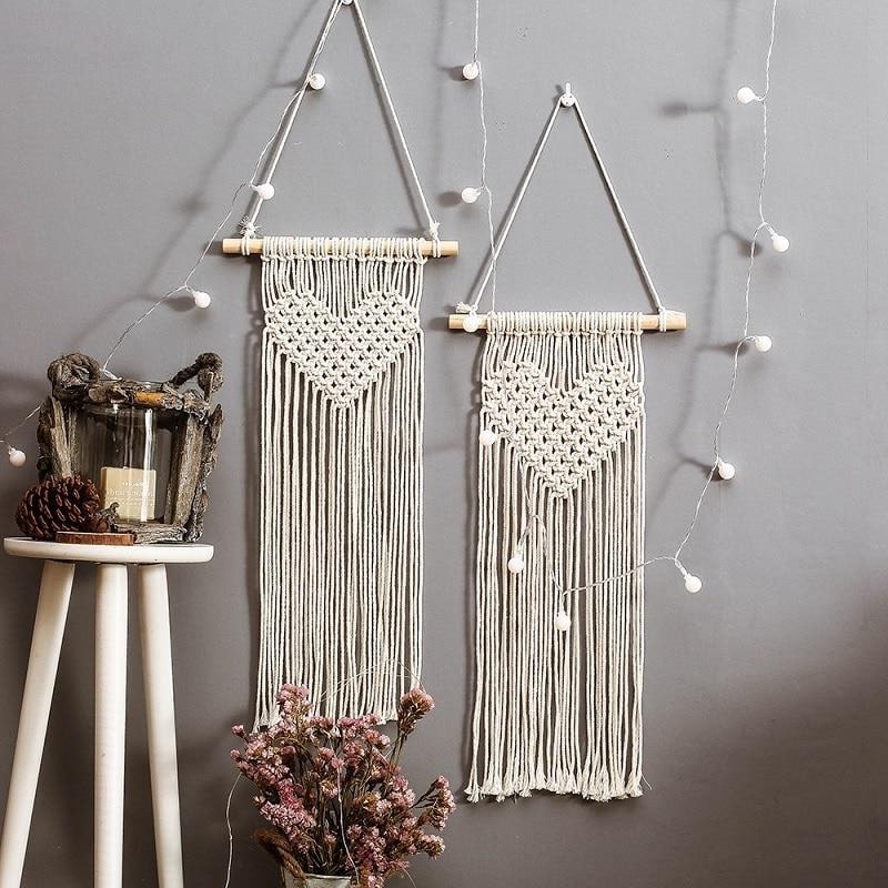 Macramé tissage coeur