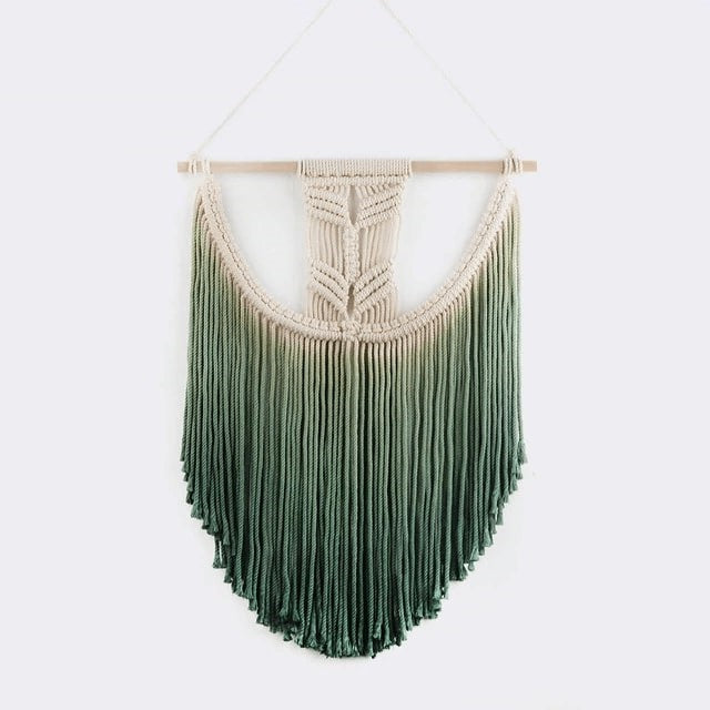 Tenture macramé vert dégradé