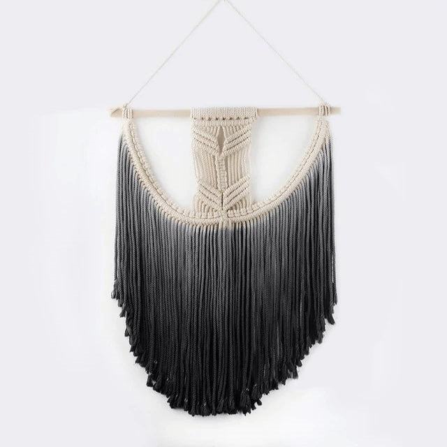 Tenture macramé noir dégradé