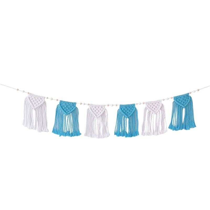 Macramé guirlande bleu