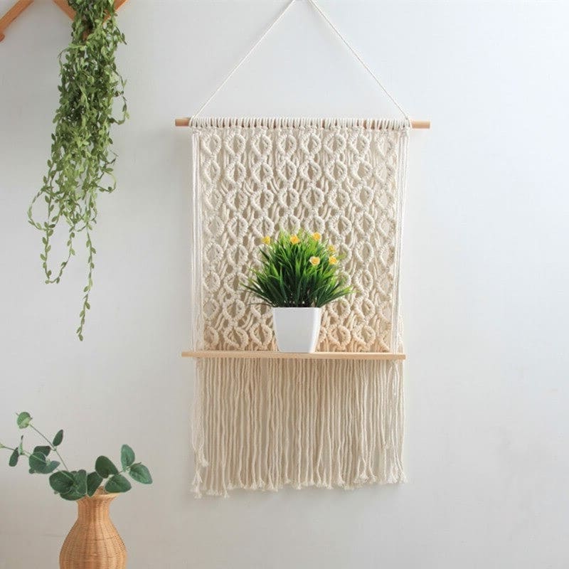 Macramé pour étagère