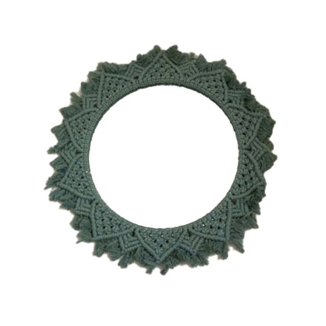 Miroir bohème rond macramé