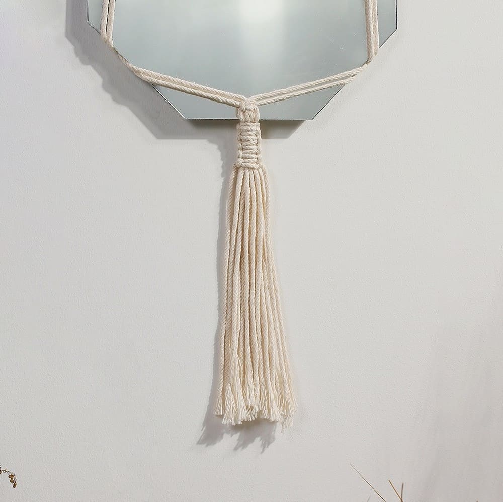 Miroir suspendu macramé
