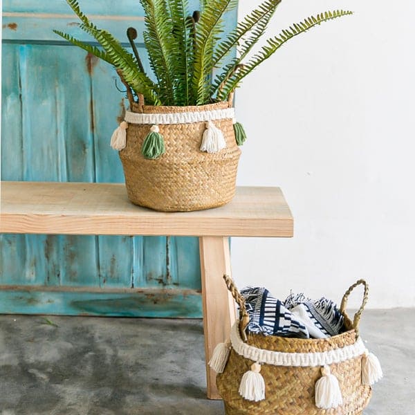 Panier rangement macramé