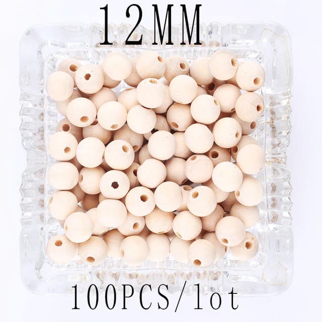 Perles en bois pour macramé 12 mm