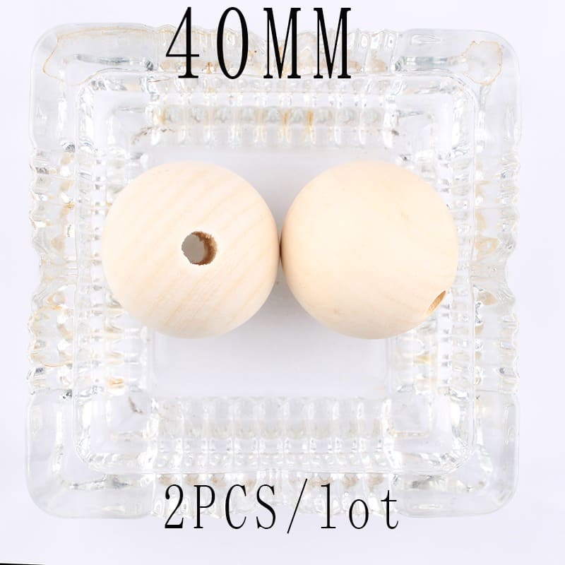 Perles en bois pour macramé 40 mm