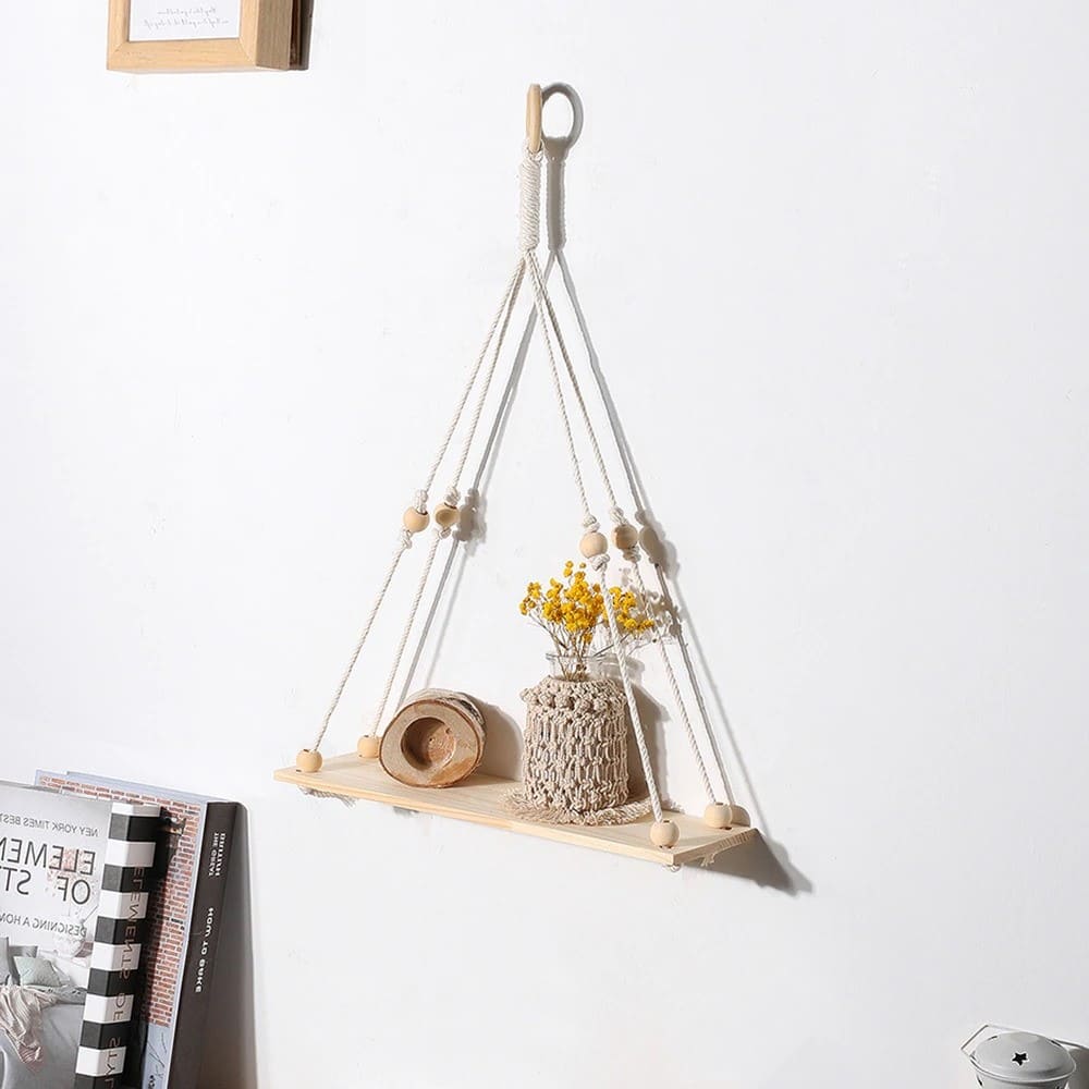 Petite étagère murale macramé