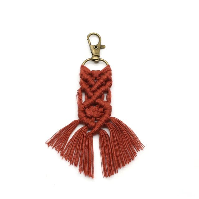 Petit porte clé macramé terracotta