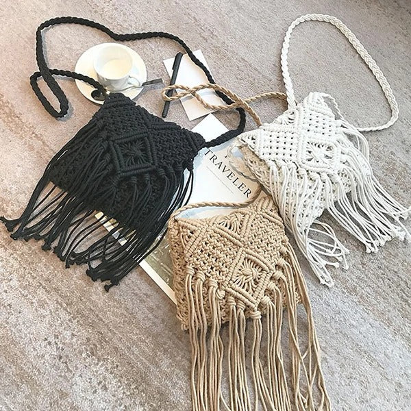 Petit sac en corde macramé