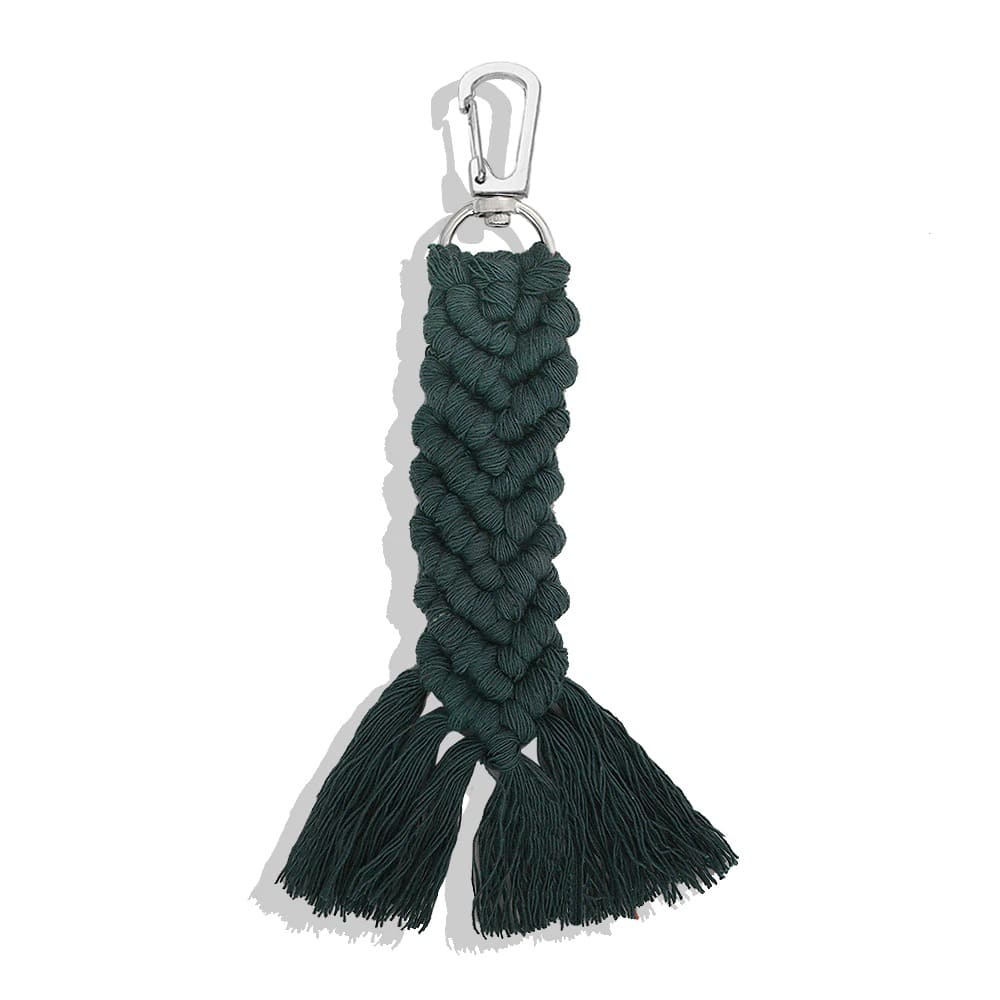 Porte clé macramé couleur vert
