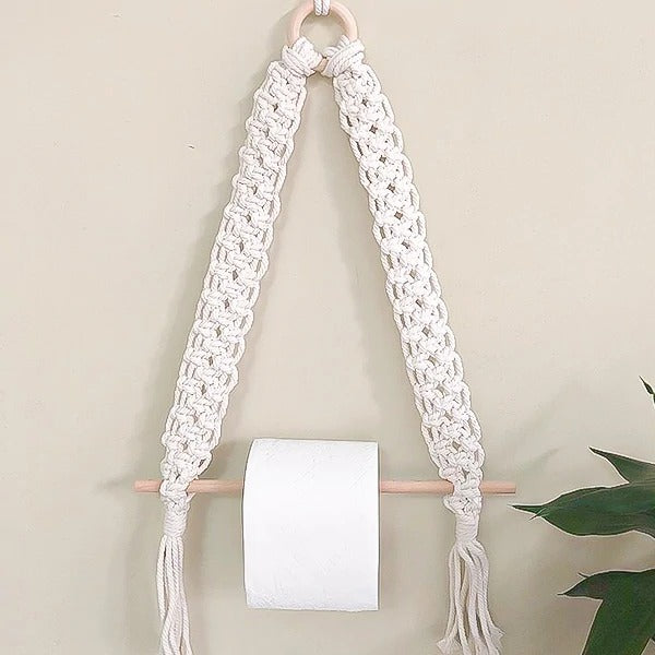 Porte papier toilette macramé tressé