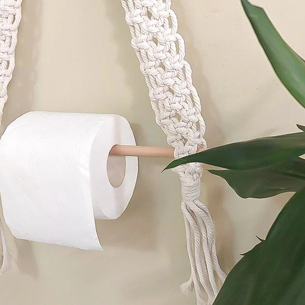 Porte papier toilette macramé tressé