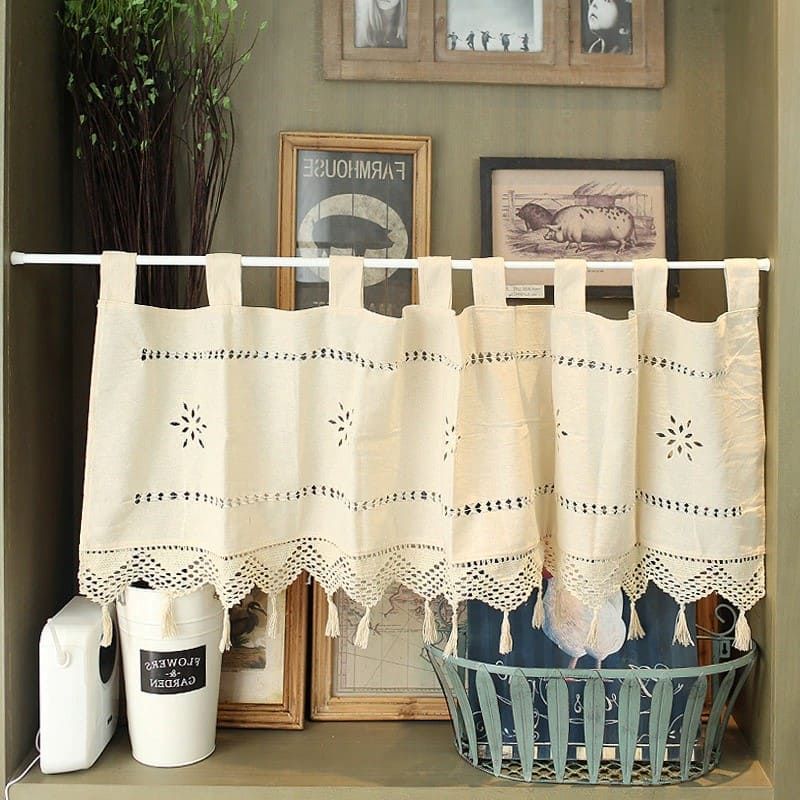 Rideau macramé pour la cuisine