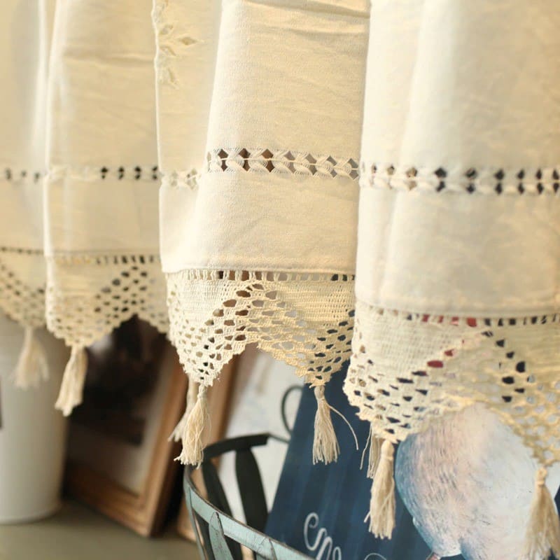 Rideau macramé pour la cuisine