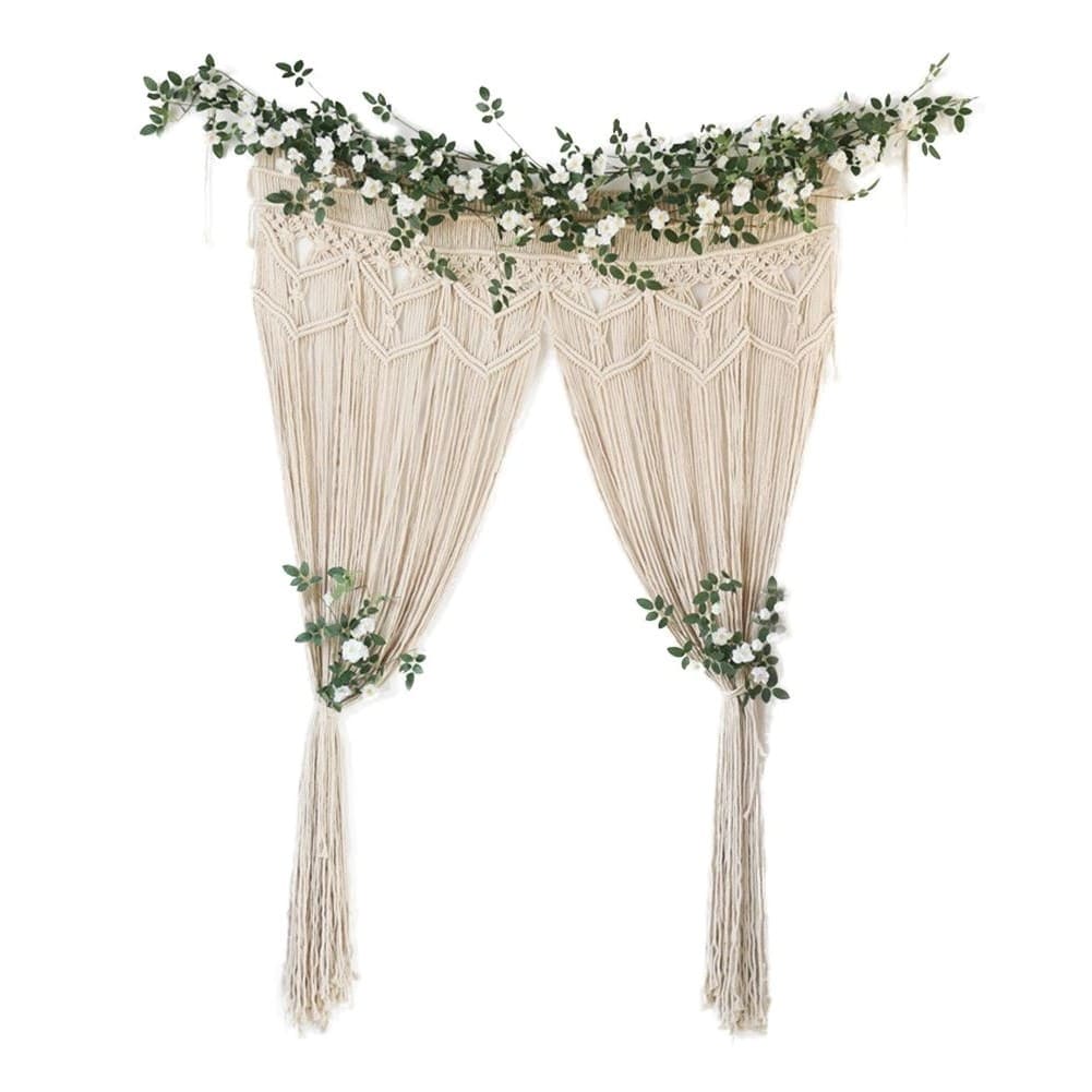 Rideau mariage macramé extérieur
