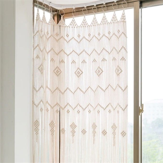 Rideau macramé pour fenêtre