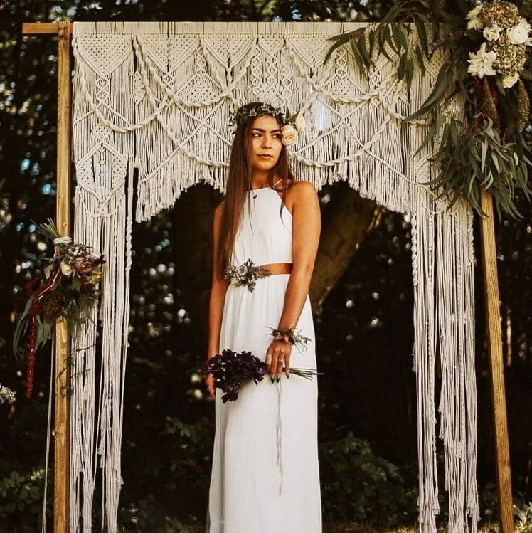 Rideau macramé pour mariage