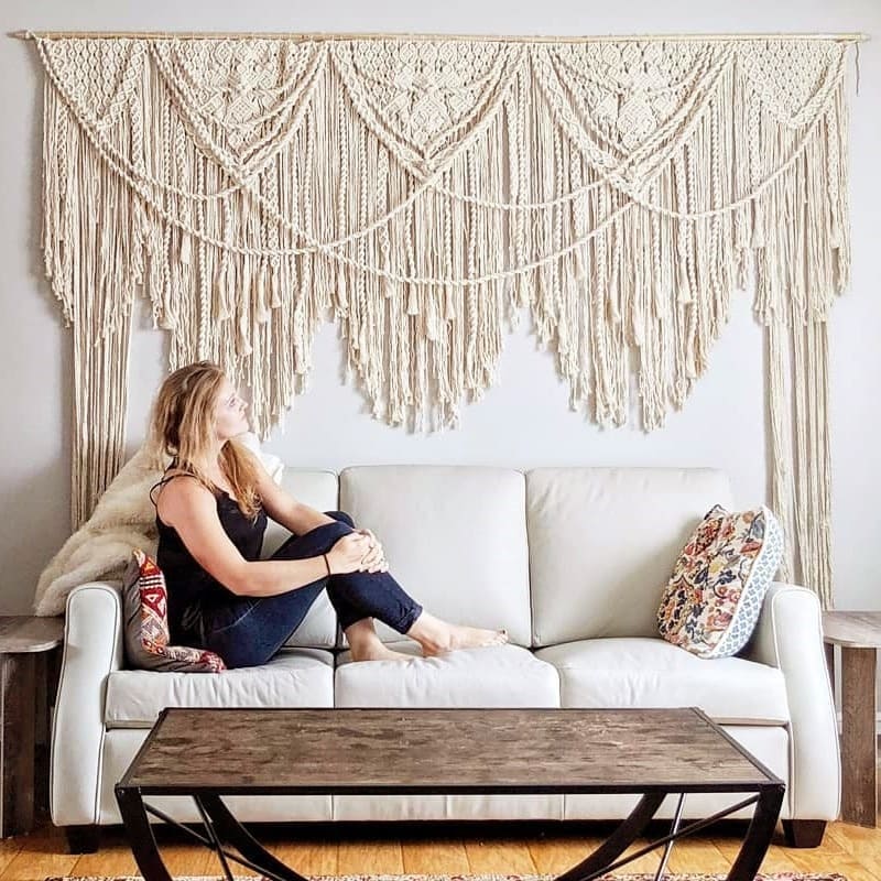 Rideau macramé déco mariage