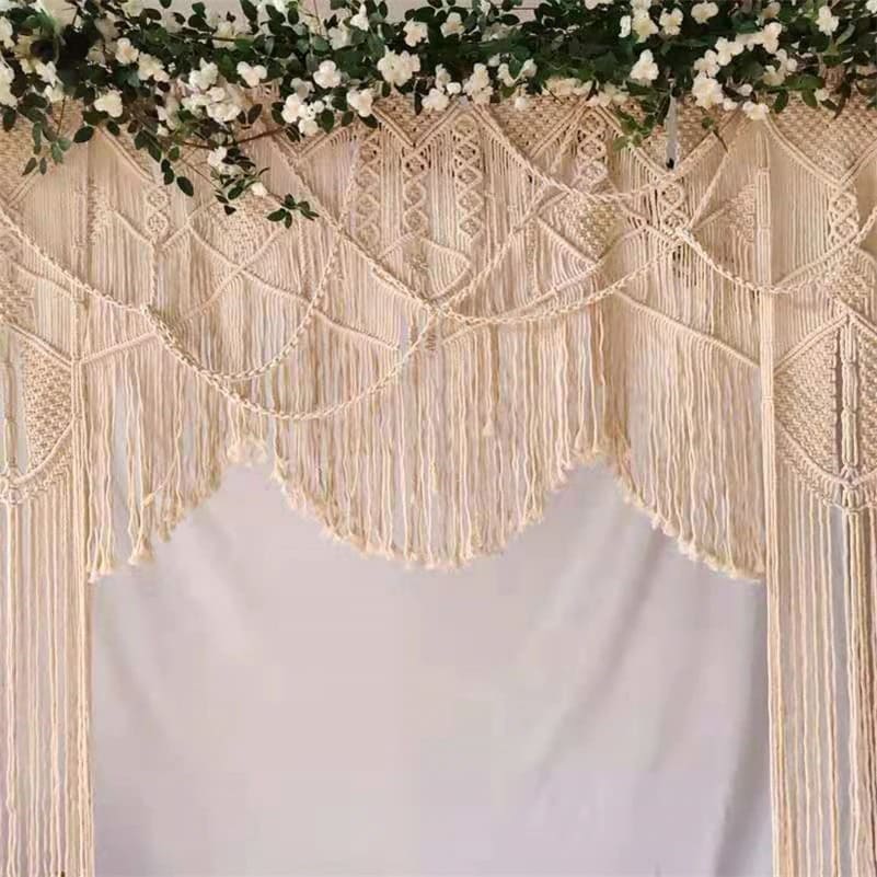 Grand rideau mariage en macramé