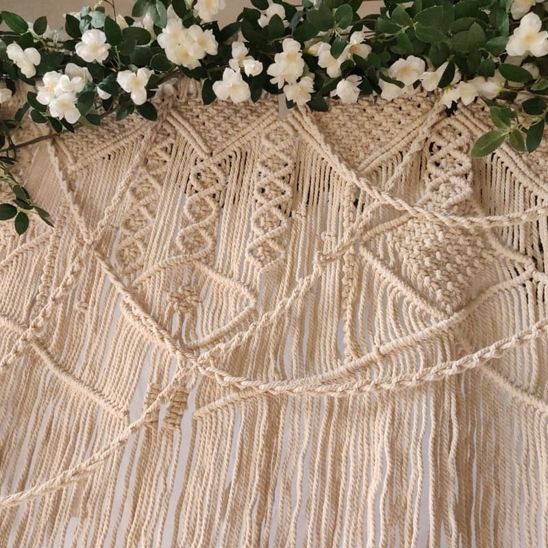 Rideau de fil macramé pour mariage