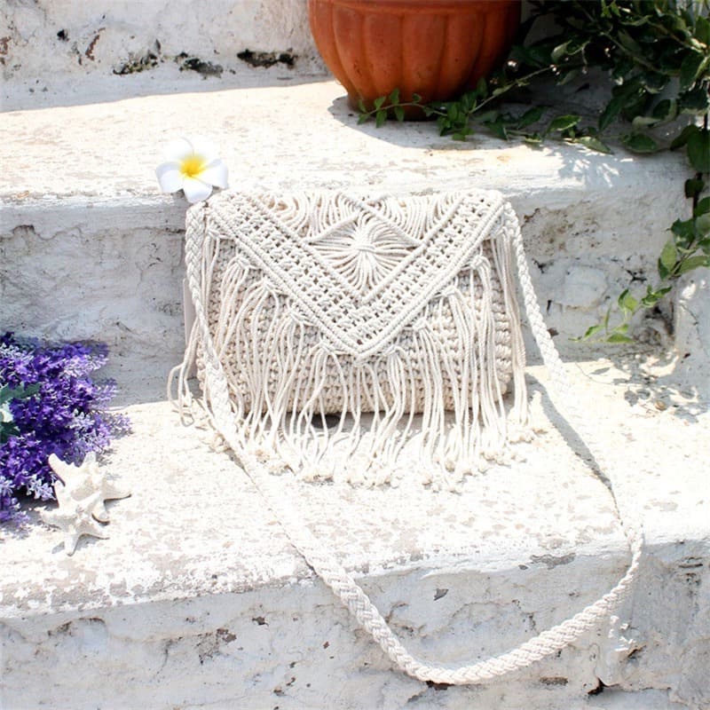 Sac en bandoulière pour femme en macramé