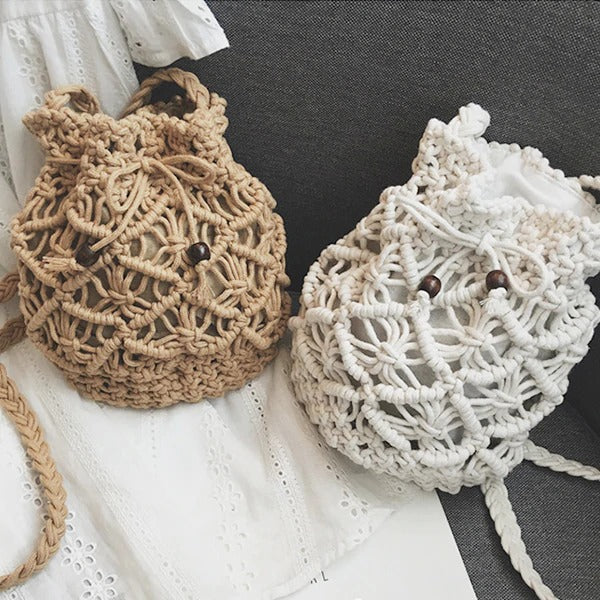 Sac bourse tressé macramé