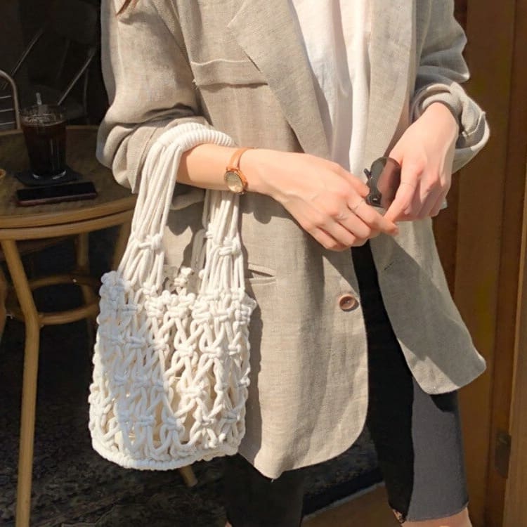 Sac en corde de coton macramé