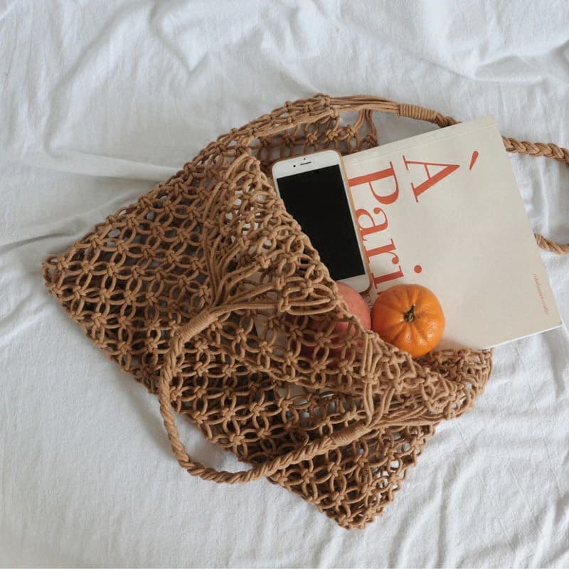 Sac filet bohème macramé