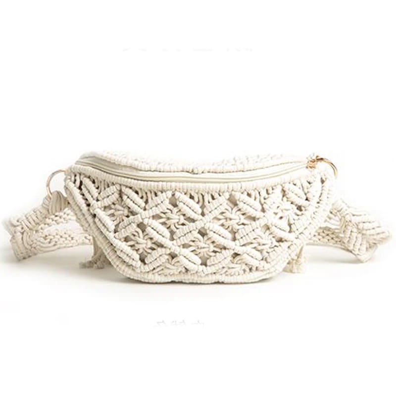 Sacoche marron en macramé