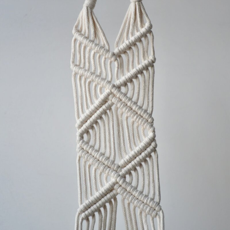 Suspension fleur macramé