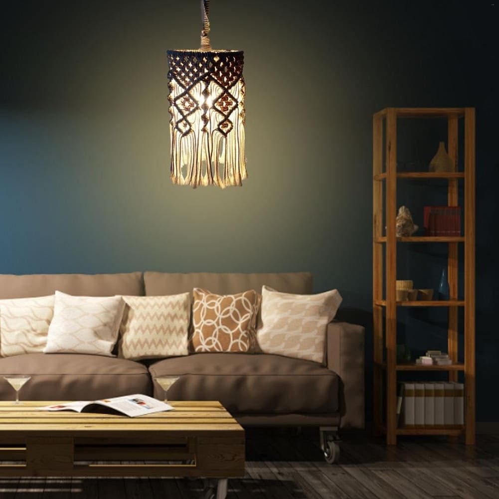 Coton macramé lampe suspension