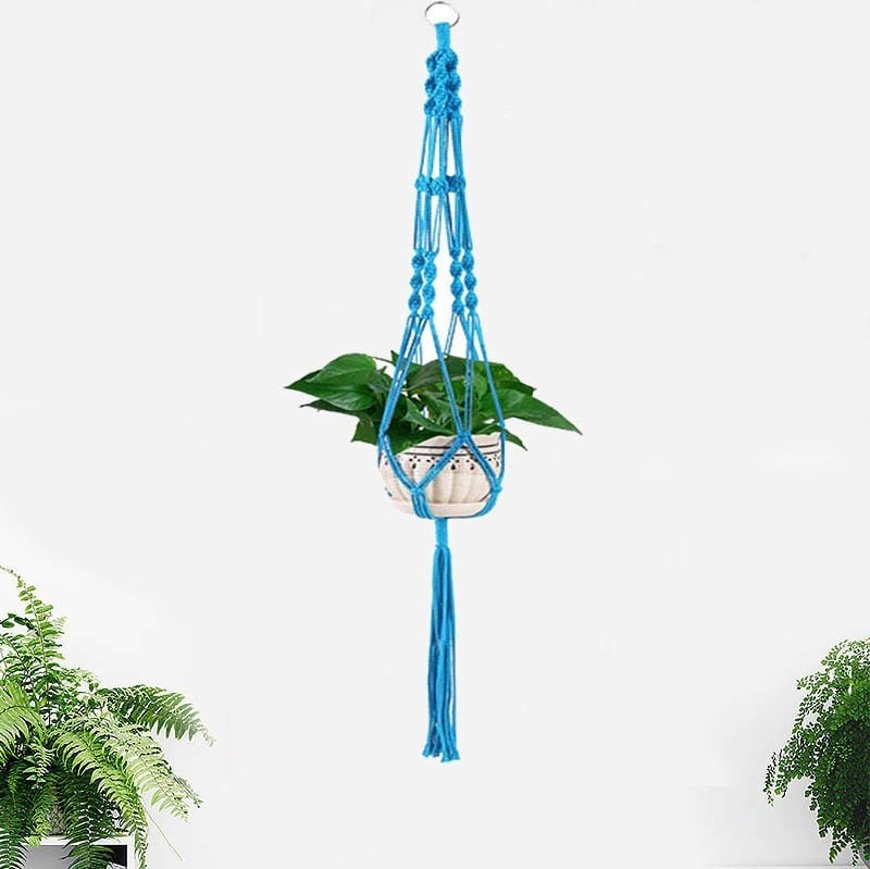 Suspension macramé couleur bleu marine