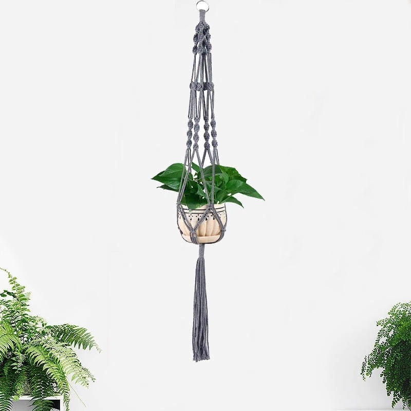 Suspension macramé couleur gris