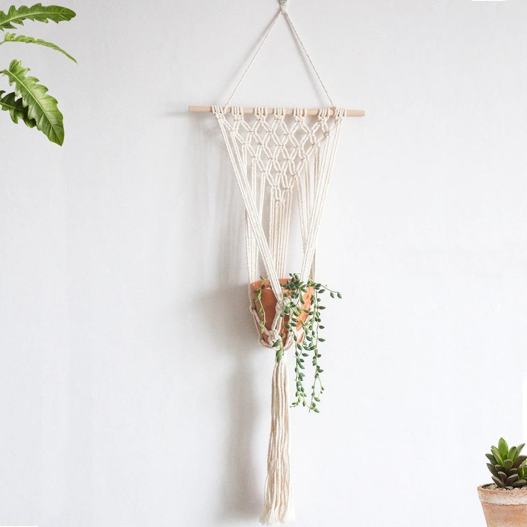 Suspension Macramé Plante  100% Coton Naturel - Passion Macramé