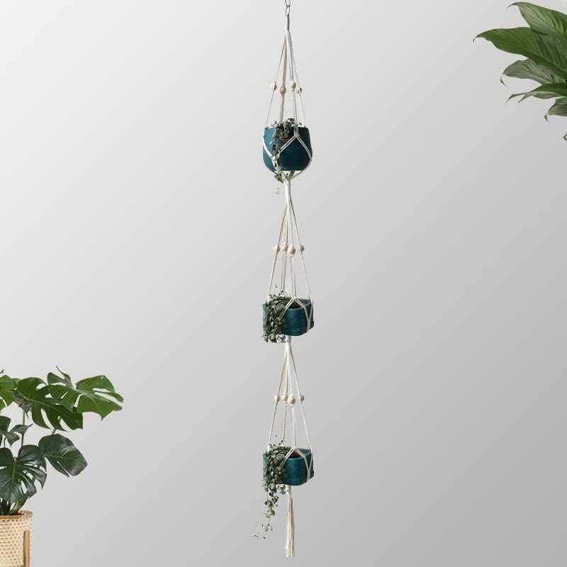Suspension triple macramé