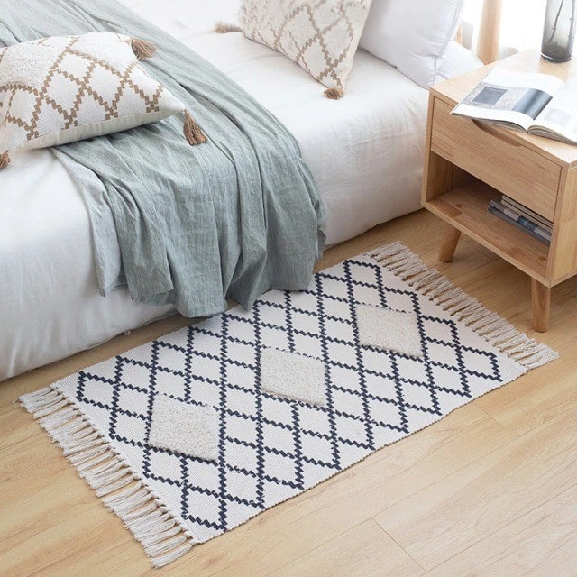 Tapis macramé coton