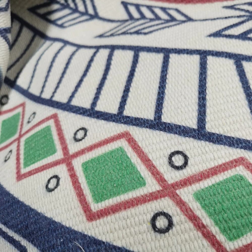 Tapis macramé rond boho ethnique