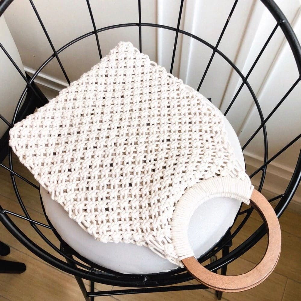 Tote bag macramé beige