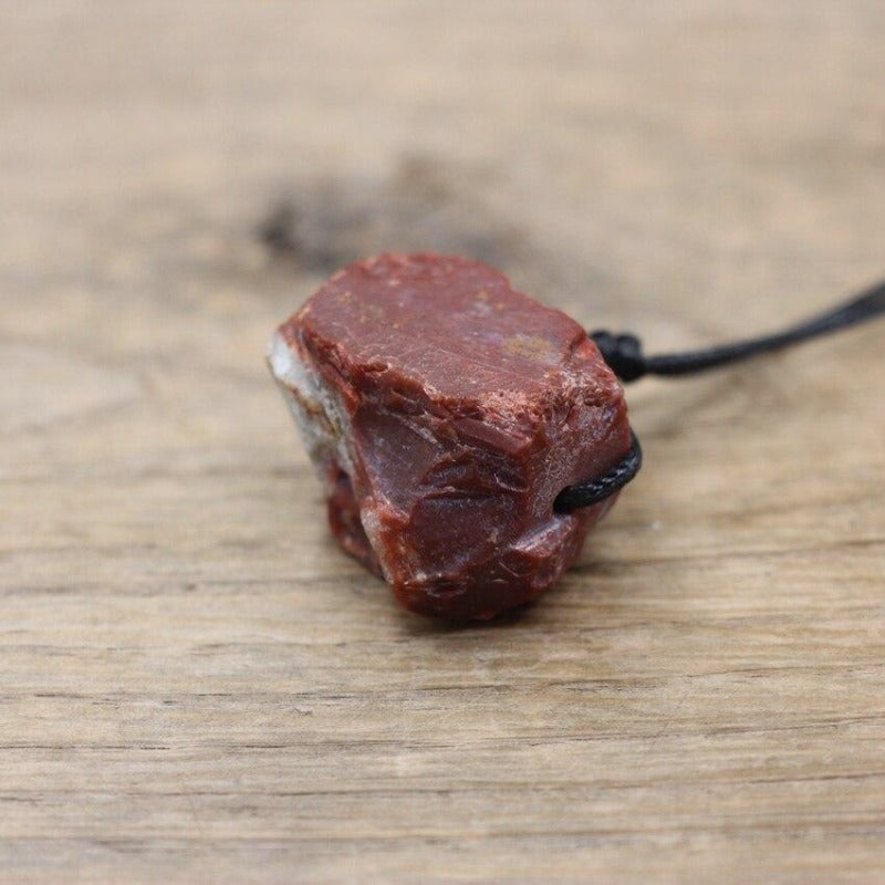 Collier micro macramé pierre naturelle