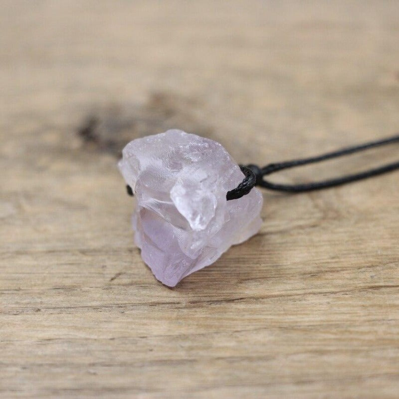 Collier micro macramé pierre naturelle