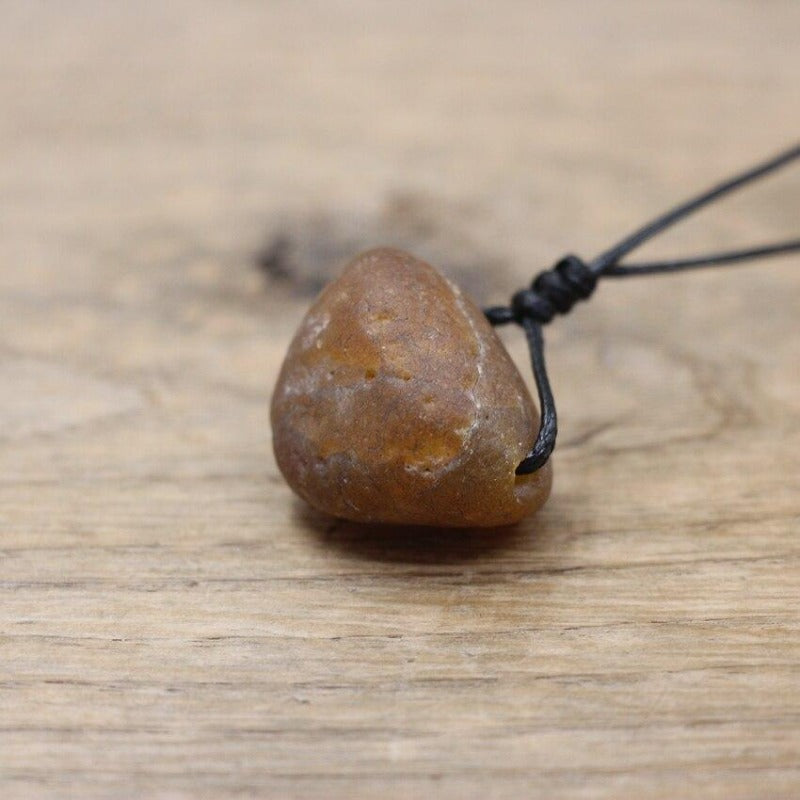 Collier micro macramé pierre naturelle