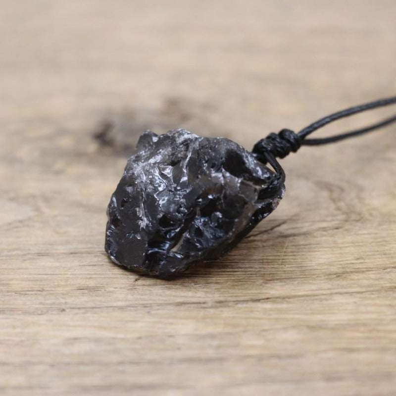 Collier micro macramé pierre naturelle