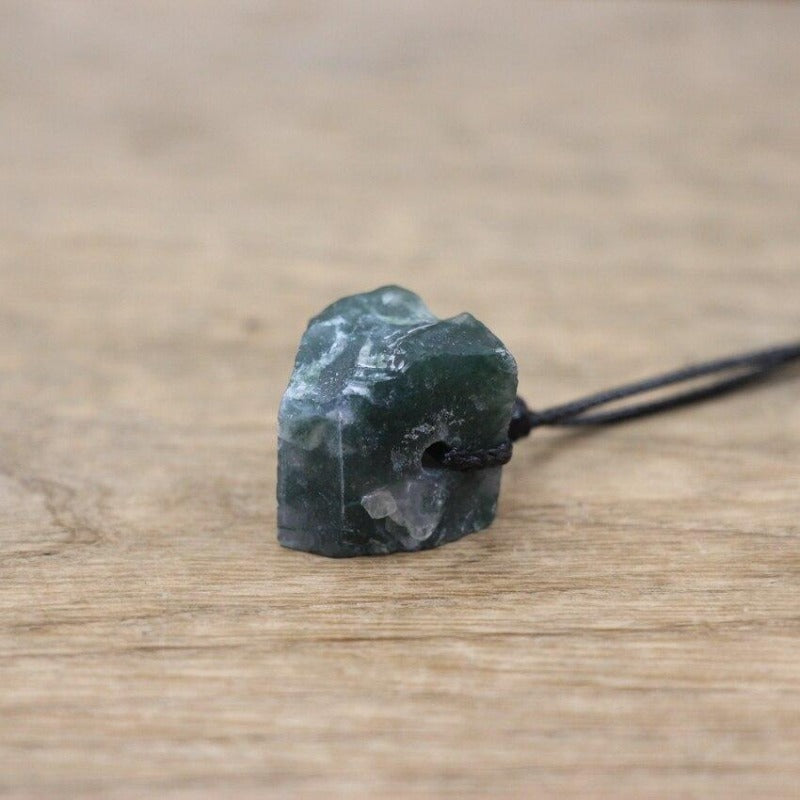 Collier micro macramé pierre naturelle